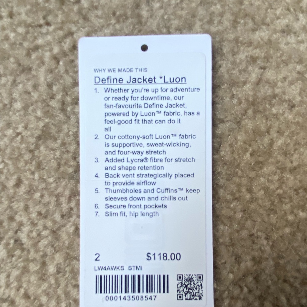 Lululemon strawberry milkshake define jacket